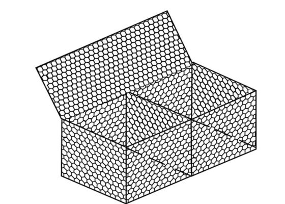 100×120 मिमी मेष डबल ट्विस्ट गेबियन 2×1×1m गैल्वनाइज्ड गेबियन बॉक्स