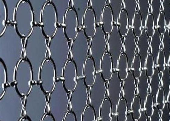 ब्लू स्टेनलेस स्टील रिंग जाल सजावटी जाल के साथ तार व्यास 0.5mm-3mm