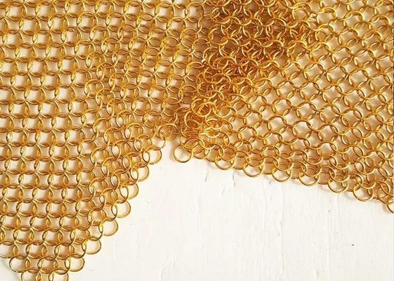 इमारत की बाहरी और आंतरिक सजावट के लिए चेन ब्रैड रिंग, चेनमेल पर्दा, रिंग मेटल परदा