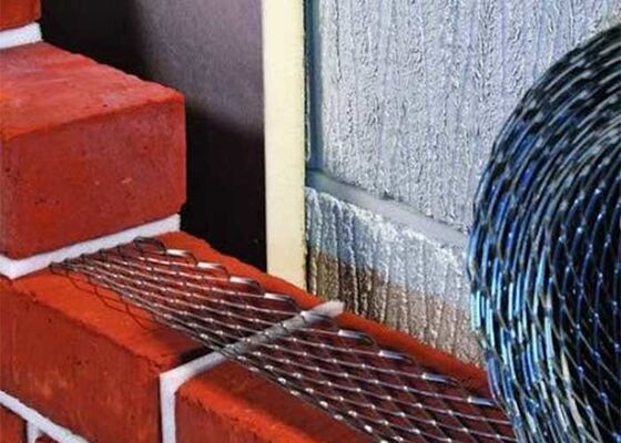 ईंटों के प्रबलित जाल 50 मिमी चौड़ाई जस्ती इस्पात की दीवार निर्माण के लिए