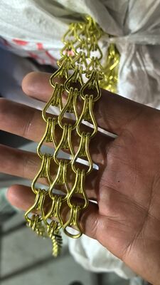 1.5x9x17mm हुक साइज़ और रोज़ गोल्ड फ़िनिश के साथ एनोडाइज्ड एल्यूमीनियम हुक चेन मेटल कर्टन